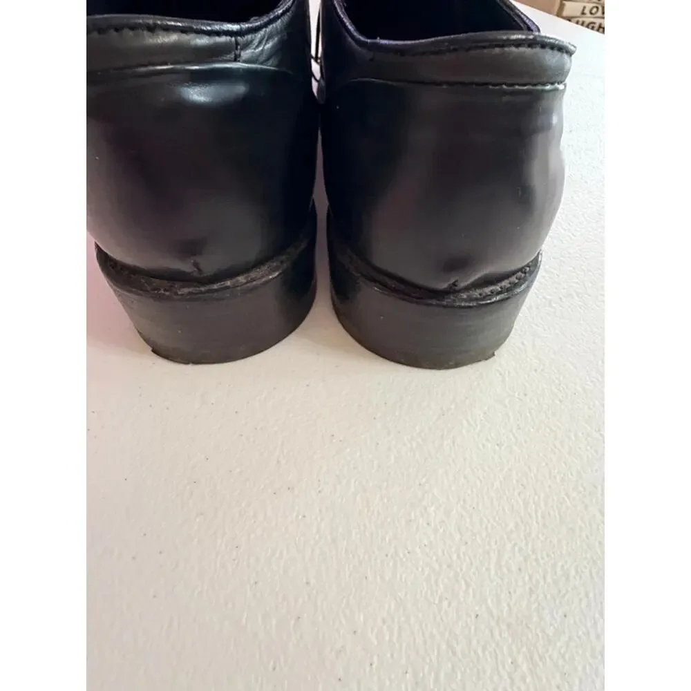 Kenneth Cole Men Bicycle Toe Dress Shoes Black Leather Lace Oxford Size 7.5 248